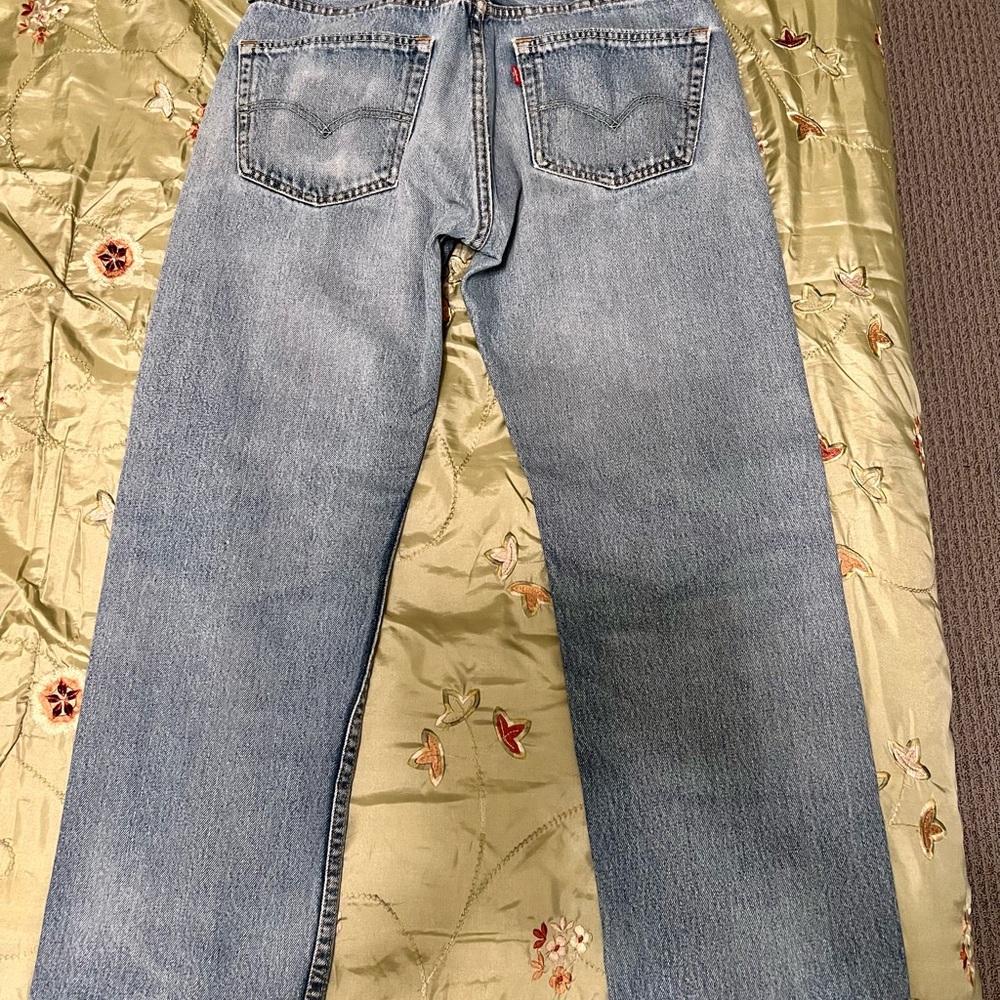 #2- Levi's 505 Relaxed Blue Jeans Denim Men, W/34, L/29, straight leg, pre owned - Picture 2 of 13